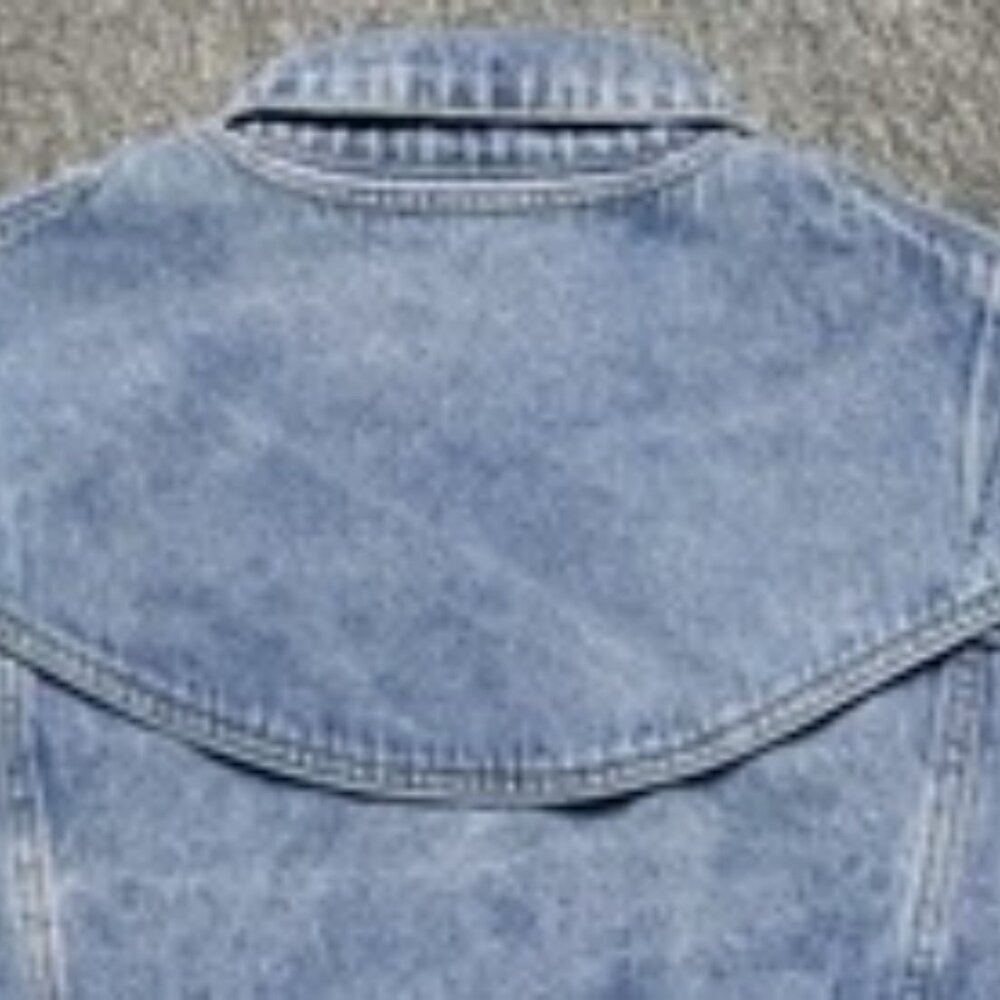 Bold Bib Collar Blue Jean Jacket – Trendy Cropped Cut - Picture 12 of 15